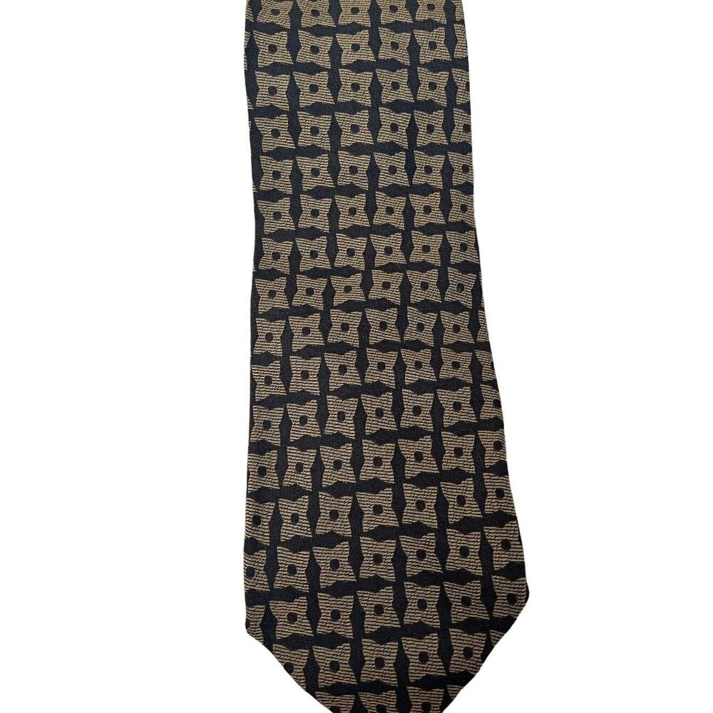 georgio armoni Black & Gold Silk Tie 3 1/2”, 59”